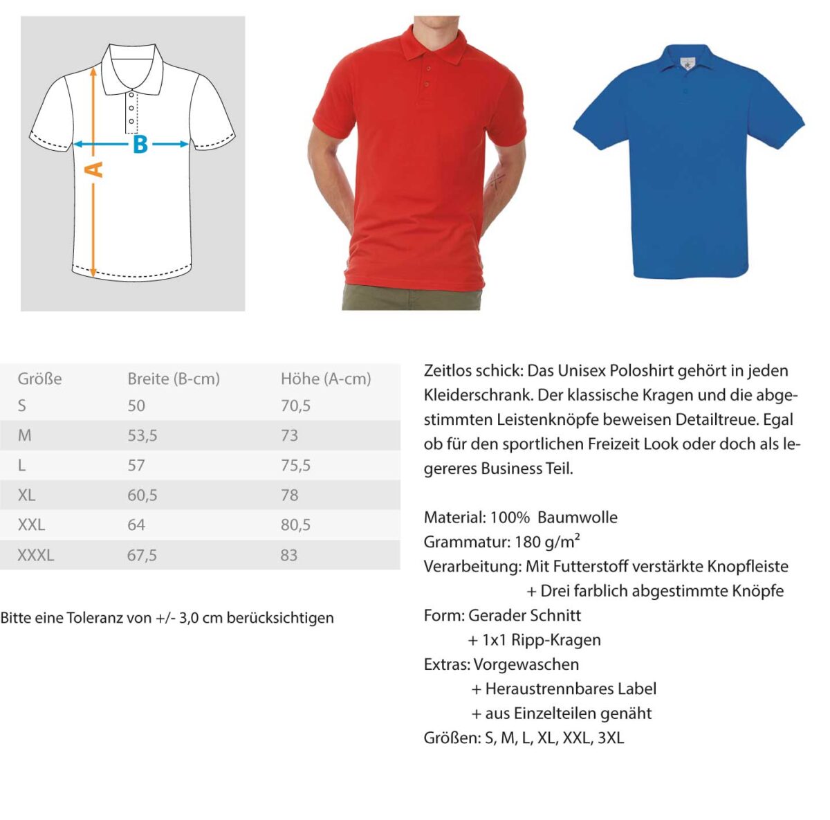 Polo Shirt Herren - mit Bruststick – Bild 2