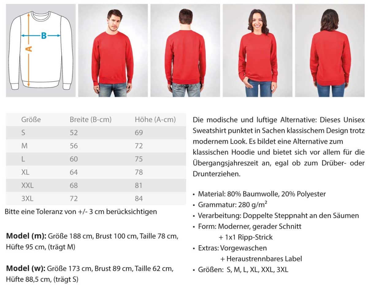 Sweatshirt-Uni  - Unisex Pullover – Bild 4