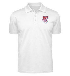 Herren Poloshirt mit Brust- und Rückendruck (weiß) - Polo Shirt-3